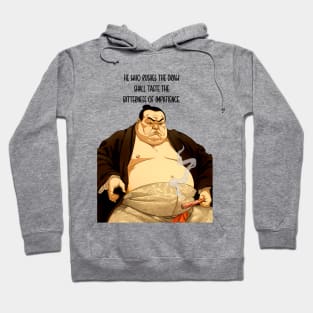 Puff Sumo: "He Who Rushes the Draw Shall Taste the Bitterness of Impatience" - Puff Sumo on a light (Knocked Out) background Hoodie